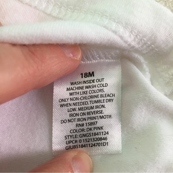 Pink and White Garanimals Onesie, Embroidered with Pom-Pom Trim - Picture 10 of 11